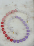 chunky ombre pink and purple necklace