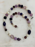 vintage amethyst, quartz, and silver necklace